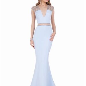 Terani Couture Light Blue Prom Dress